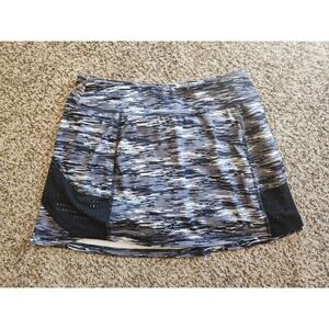 Tek Gear Womens Athletic Skort Grey White Space Dye Mesh Panel Tennis Skirt M